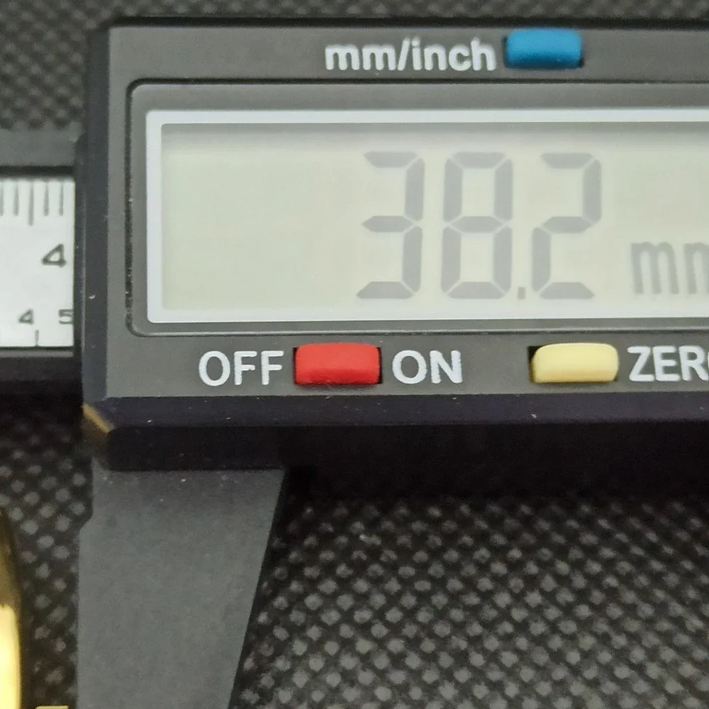 Vintage 1969 Henri Sandoz Mens Gold Watch W/Leather Strap & White Face Brown Acn - Picture 6 of 9